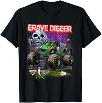 Monster Jam Grave Digger Shovel Sharp T-Shirt Gift for Friends All Size S-4XL XXXL gray