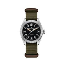 HAMILTON Khaki Field Series Automatic Mechanical Movement 100 Meters Waterproof Swiss Watch Black Dial Stainless Steel Case Nylon Strap H70315931 juoda