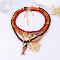 4Pcs/Set Ocean Elements Sea Turtle Fish-Shaped Pendant Necklaces For Women Fashion Holiday Party Jewelry Gifts A2