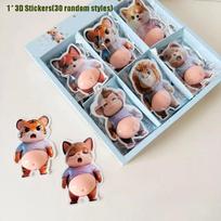 Chubby Shiba Inu 3D Puppy Sticker Cartoon Phone Case Decoration  For Children's Birthday Party Random Styles gray