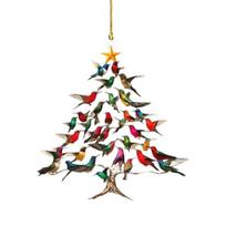 Sparkling Hummingbird Christmas Ornament Double-Sided Colorful Design Stack Hummingbird Ornament 1pc