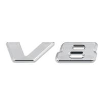 3D Chrome Black V8 Logo Letters Car Fender Emblem Badge Sticker For Mercedes Benz AMG GL ML SL 500 220 C63 S500 V8 Accessories white