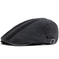 Vintage Newsboy Cap Men Fashion Five Bars Flat Hat Women Washed Berets Spring Summer Casual Visor Lvy Caps For Male Adjustable pilka spalva