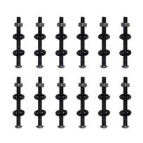 12PCS Carbon Steel Cage Screw Set Computer Case Cooling Fan Installation Screws Carbon Steel Socket Type with Nuts 42mm