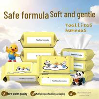 Mini Baby Hand & Mouth Wet Wipes - Portable Pull-Out for Children yellow