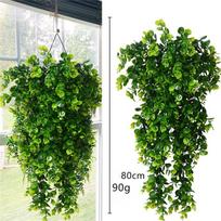 Dirbtinis kabantis augalas, dirbtinis kabantis augalas patalpoms ir laukui, 30,7  dirbtinis apvalialapių rotango žaluma augalai namų sienų dekoravimo reikmenys Round Leaf 45pcs #1