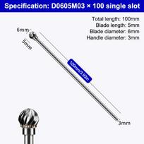 3x6x100mm Ilgas Vienos Briaunos Kietojo Lydinio Rotacinių Frezų Rinkinys Rotaciniai Įrankiai Rotacinės Frezos Kietojo Lydinio Rotacinis Failas Poliravimo Galvutė