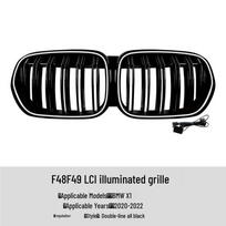 LED priekinės grotelės BMW X1 F48/F49 LCI (2020–2022 m) black