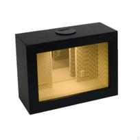 Wooden Shadow Box Endless Mirror Frame Mirrored Display with Glass Front for Decorators, beige