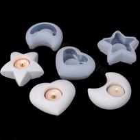 3D Žvakidės Betono Silikoninė Forma Žvaigždės Mėnulio Širdies Formos Žvakidės Papuošalai Cemento Gipso Dervos Rankdarbių Forma Namų Dekorui heart