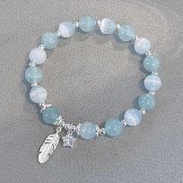Opal Sea Blue Treasure Moonlight apyrankė Lengva prabangi elastinga apyrankė 1PC