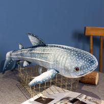 Lifelike Blue Whale Plush Toy Blue Sea Animals Stuffed Huggable Shark Soft Pillow Birthday Gift 60cm
