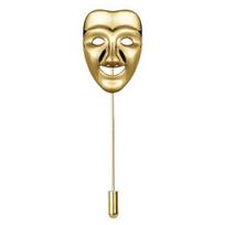 Creative Man Mask Alloy Brooch Pin Party Wedding Lapel Suit Dress Sweater Decor auksinė