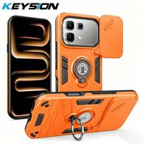 KEYSION Shockproof Armor Case for Infinix Note 60 Pro 5G Slide Camera Protection Ring Stand Phone Cover for Infinix Note 60 5G for Infinix Note 60 5G