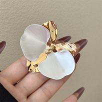 Sweet Drip Oil Flower Ring Butterfly Orchid White Iris Flower Enamel Finger Ring Trendy Ins Style French Irregular Ring Women