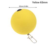 1Pc 50/63MM EVA Float Ball Foam Ball Eye-catching Beans Soft Fishing Float Buoyancy Ball Outdoor Floating Fishing Tackle 50MM geltona