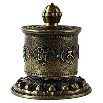 Tibetan Prayer Wheel Table Prayer Wheel Buddhas Scriptures Prayer Wheel for Praying Blessing Meditations Healings Yogas bronza