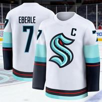 2026 Best-selling Men's Sea Monster Ice Hockey Training White Jersey Moisture-Wicking 3D Print Long Sleeve Kids S