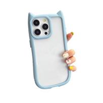 iPhone 14/13/12 Cat Ear Transparent Acrylic Case - Cute Women's Internet Celebrity Design iPhone X/XS violetinė
