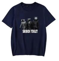 2024 Skibidi Toilet T-Shirt TV Series Merchandise Unisex Crew Neck Summer Short Sleeve T-Shirt Street XXS black