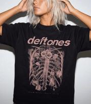 Vintažiniai Deftones Grupės Marškinėliai Su Grafiniu Spaudiniu 'Around The Fur' 2026 Vasara Unisex Medvilniniai Oversize Marškinėliai Streetwear Y2K XL gray