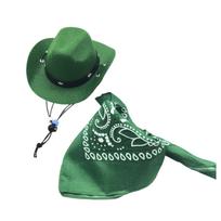 Kosinio kostiumo kaubojiška kepurė, skarelės katėms, šunims, miela mažo šuns vakarėlio kepuraitė, festivalio apranga, gimtadienio vakarėlio nuotraukų rekvizitas žalia