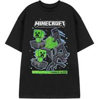 Minecraft Vyriški Juodi Grafiniai Marškinėliai _ Klasikinio Žaidimo Creeper Enderman Marškinėliai _ Saugokis Tamsos Paprastas Viršus _ Apvalus Kaklas L gray