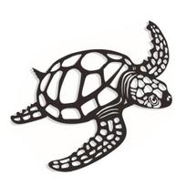 Yousheng Metal Turtle Wall Decor Black Sea Turtle Wall Art Ornament Coastal Wall Decoration for Beach House Ocean Themed Room Decor Small