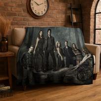 The Vampire Diaries Damon Salvatore Flannel Blanket Soft Warm Throw Blanket for Bedroom Living Room Bed Travel Camping Picnic 75x90cm gray