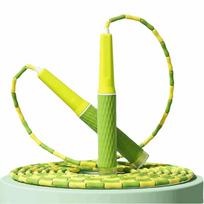 Bamboo Stem Type Jump Rope Soft Beaded No Tangle Training Rope Segmented Adjustable Length Fitness Gym Rope For Beginners rožinė