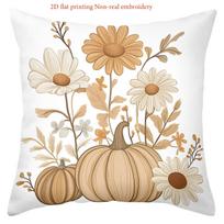 Fall-themed Pumpkins and Hello Fall Cushions Polyester pillowcase,sofa decorative cushion cov Headboard Pillow 40x40cm
