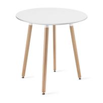 Stalas KAMI apvalus MDF stalviršis, baltas, Ø 60 cm, 74 cm