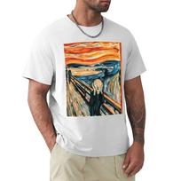The Scream Norwegian Expressionist Painting By Artist Edvard Munch In 1893 Expressionist Art Inspired Recreation Tshirt 3XL brown