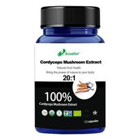 Cordyceps sinensis, mushrooms, Sports Nutrition Supplements, 120 Capsules 120 Capsules black