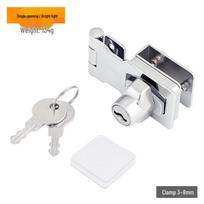 No-Drill Glass Cabinet Lock for Display and Showcase Doors: Single and Double Door Compatible white