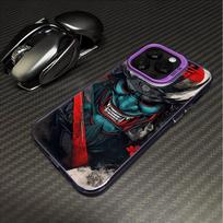 Cyberpunk Samurai Hannya Mask Phone Case for iPhone 17 16 15 14 13 12 11 Pro Max Neon Line Oni Demon Protective Cover Funda iPhone 15 Plus black