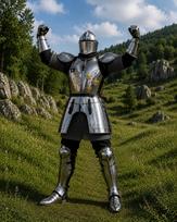 Medieval Knight Full Body Costume with Helmet Wearable LARP Cosplay Renaissance Outfit "S","M","L","XL","XXL". sidabras