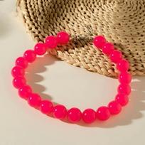 Elegant Colourful Choker Adjustable Length Round Necklace Bohemia Bead Necklace  Holiday Party rožinė raudona spalva