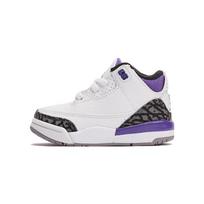 Air Jordan 3 Retro TD Dark Iris Baby Sneakers White Black Cement-Grey DM0968-105 18.5