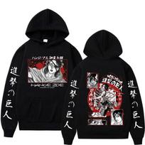 Attack on Titan Anime su gobtuvu Hange Zoe Shingeki Grafiniai Plius ilgomis rankovėmis megztiniai Moterims Laisvalaikio Harajuku Puloveriai Sudaderas 3XL blue
