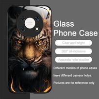 Auksinė Juoda Tigro Dryžų Liepsnos Spausdinimo Grūdinto Stiklo Telefono Dėklas, skirtas Huawei Honor 400 200 100 90 80 Magic 7 Pro 6 5 Lite X9 Dangtelis Honor 200 black