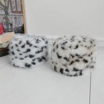 Women's Winter Eskimo Hat Leopard Fur Hat black