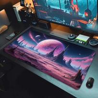 Fantasy Cherry Blossom Tree Mouse Pad Large Computer Keyboard Pads Anime Game Mousepad Game Mats Amazing Landscape XXL Desk Mat 600x300x2mm blue