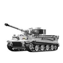 Military 1:28 Tiger Heavy Tank Building Model WW2 Bricks Sets Creative Blocks Toys Festival Gift For Boys Kids Adult 1600+pcs gray