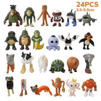24Pcs Italian Brainrot Tung Tung Sahur Figures Doll Tralalero Tralala Bombardino Crocodilo Shimpanzini Bananini Model Toy Gift black