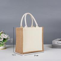 Custom High-End Jute Burlap Shopping Bag with Logo gray