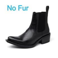Brand British Style Business Boots Men Genuine Leather Chelsea Boots New Casual Leather Outdoor Office Shoes Big Size:38-46Boots 38