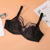 Lace large size bra big chest small ultra-thin underwear women 75B juoda