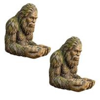 2 vnt. Sasquatch paukščių lesykla Dekoratyvinė lauko lesykla Dervos Sasquatch skulptūra Paukščių sėklų padėklas medžio kiemo sodo meno dekoracijai Dovana gamtos mylėtojams S 2pcs