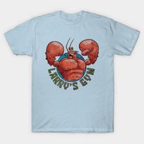 Men Black Print T-shirt Larry'S Gym Bikini Bottom Vintage No-Cut Heat Transfer Print Cotton Tshirt XL šviesiai mėlyna spalva